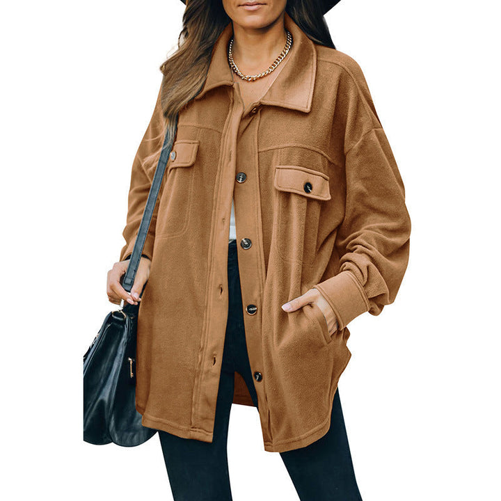 Levoire | Grande Taille Gilet En Polaire Chaud Pour Femmes Avec Boutons Caramel
