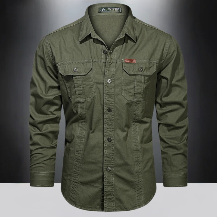 Levoire | Chemise Cargo En Coton Vert