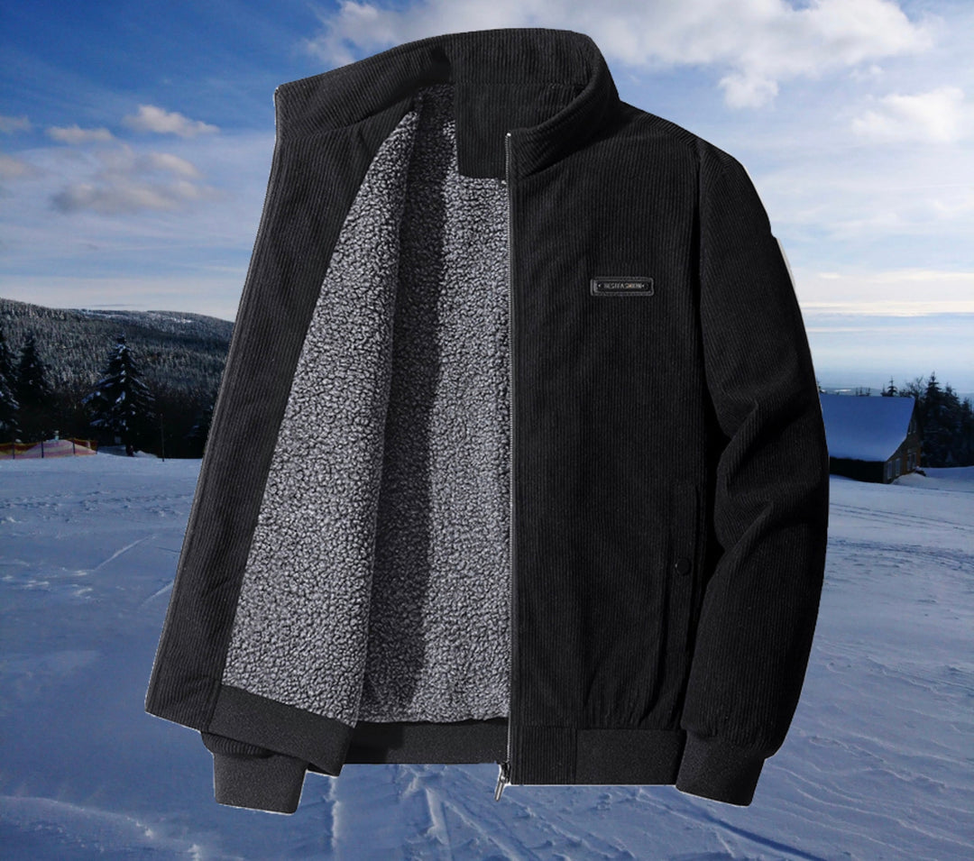 Levoire | Veste En Coton Côtelé Pour Hommes Noir