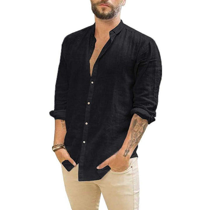 Levoire | Chemise En Lin 100% Pour Homme Pour Une Journée D'Été Décontractée noir
