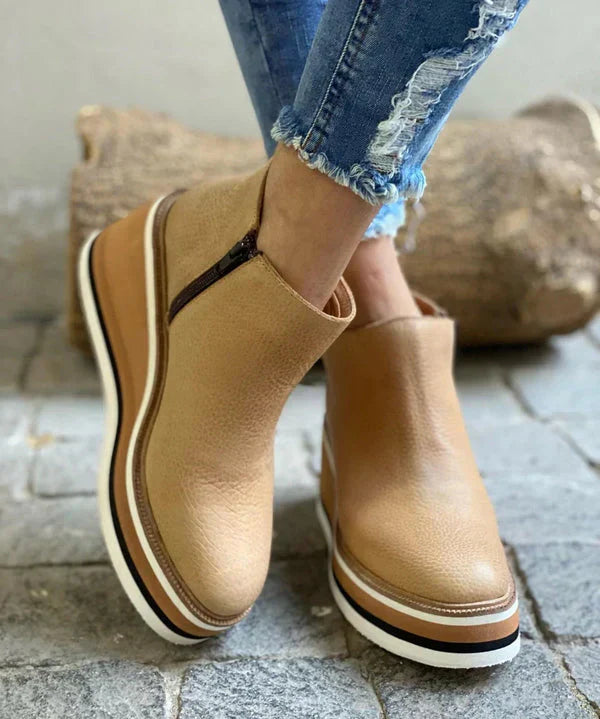 Levoire | Bottes en cuir luxueuses pour femmes Nude