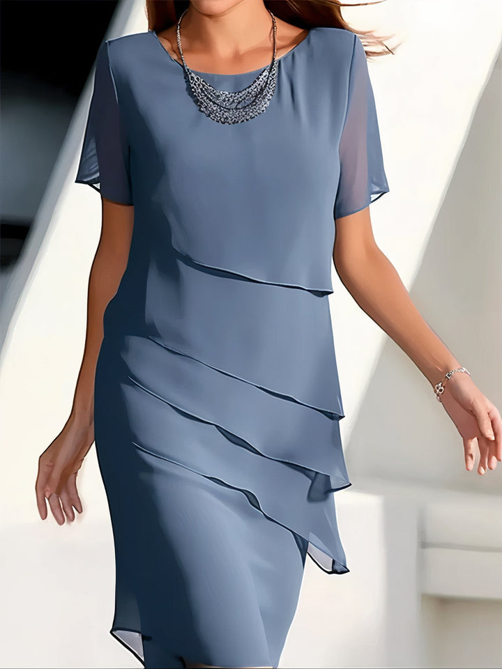 Levoire | Robe plissée en mousseline de soie Bleu