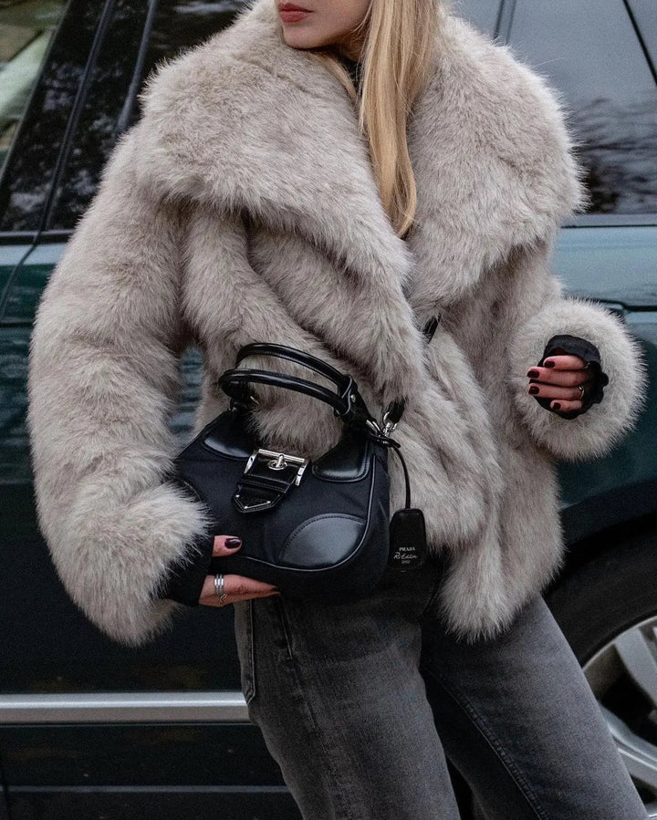 Levoire | Manteau En Fourrure Tendance Avec Col