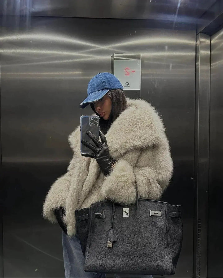 Levoire | Manteau En Fourrure Tendance Avec Col