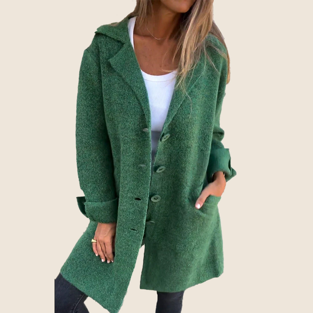 Levoire | Manteau Casual Oversize Avec Revers Vert