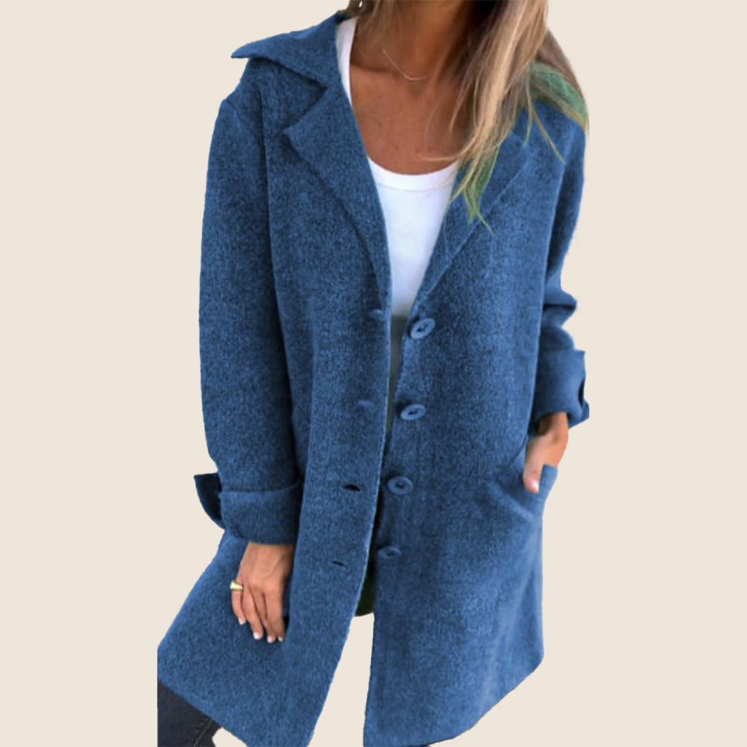 Levoire | Manteau Casual Oversize Avec Revers Bleu