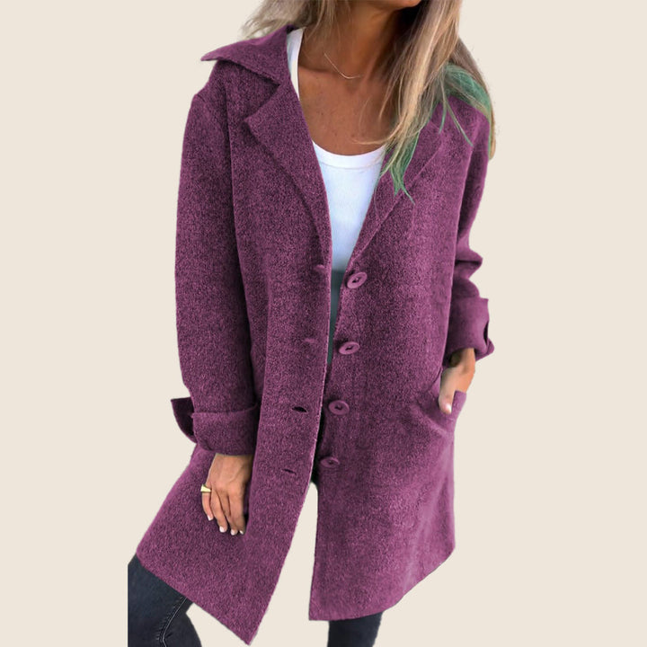 Levoire | Manteau Casual Oversize Avec Revers Violet