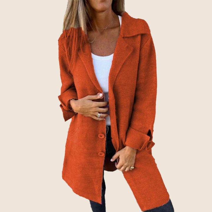 Levoire | Manteau Casual Oversize Avec Revers Orange