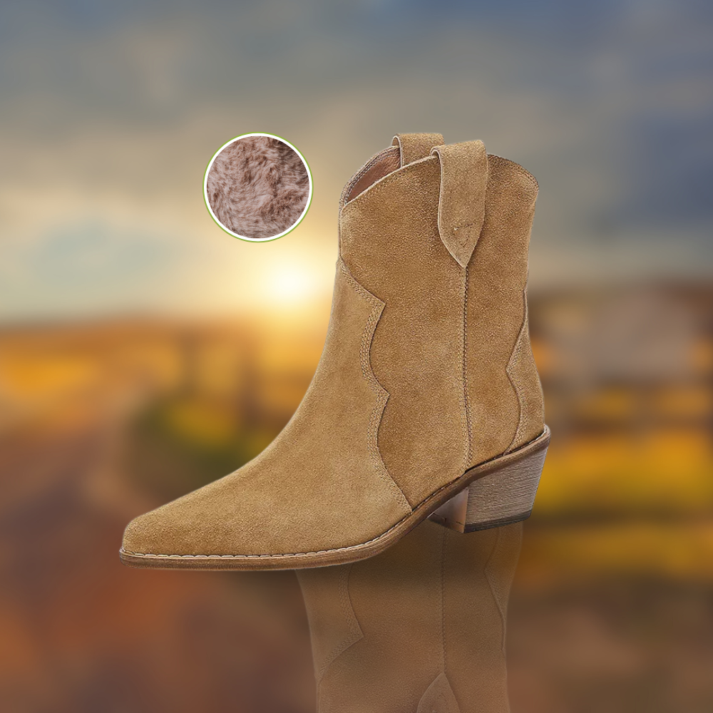 Levoire | Bottes En Cuir Pour Femmes Avec Lacets Robe en fourrure brune