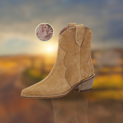 Levoire | Bottes En Cuir Pour Femmes Avec Lacets Robe en fourrure brune