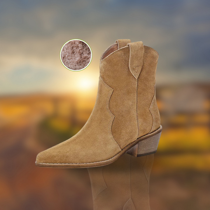 Levoire | Bottes En Cuir Pour Femmes Avec Lacets Robe en fourrure brune