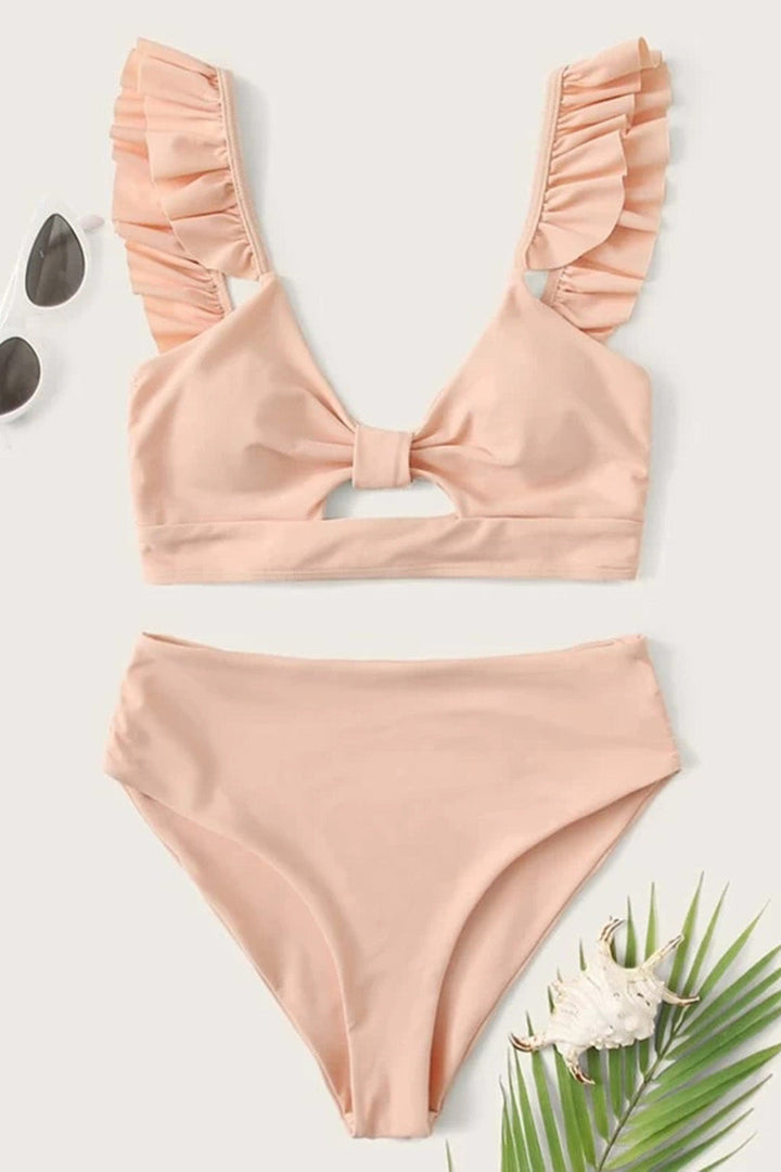 Levoire | Trim Knot Front Haut-Coupé Bikini Maillot de Bain Rosa