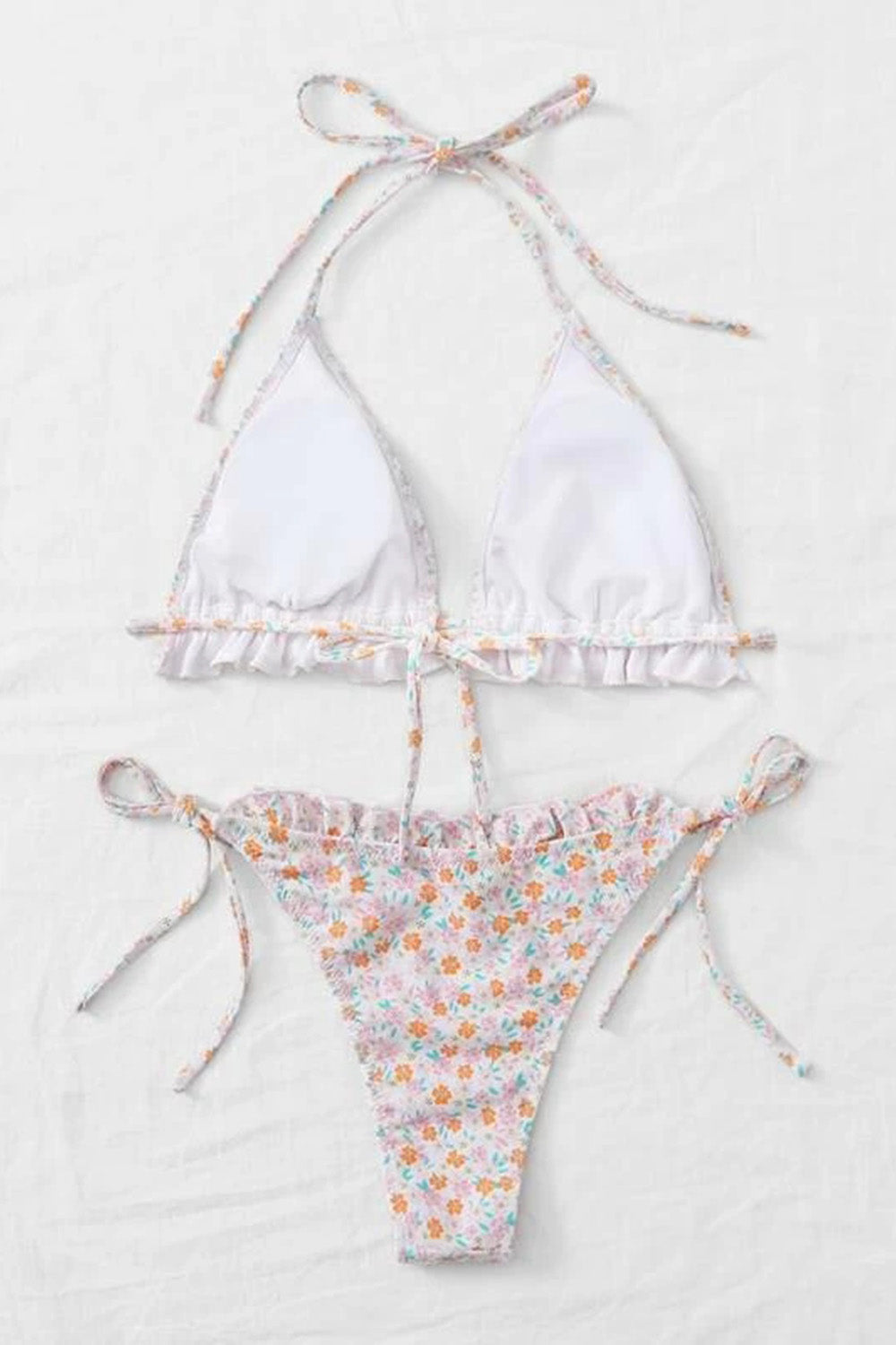 Levoire | Bikini de bain à liens triangulaires floraux
