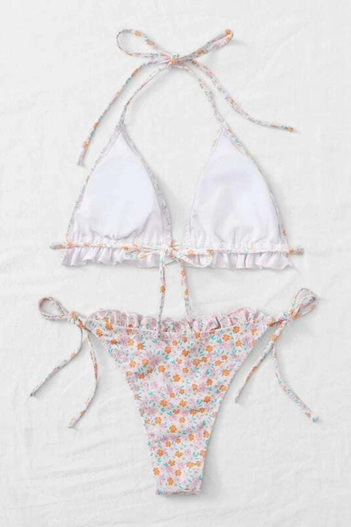 Levoire | Bikini de bain à liens triangulaires floraux