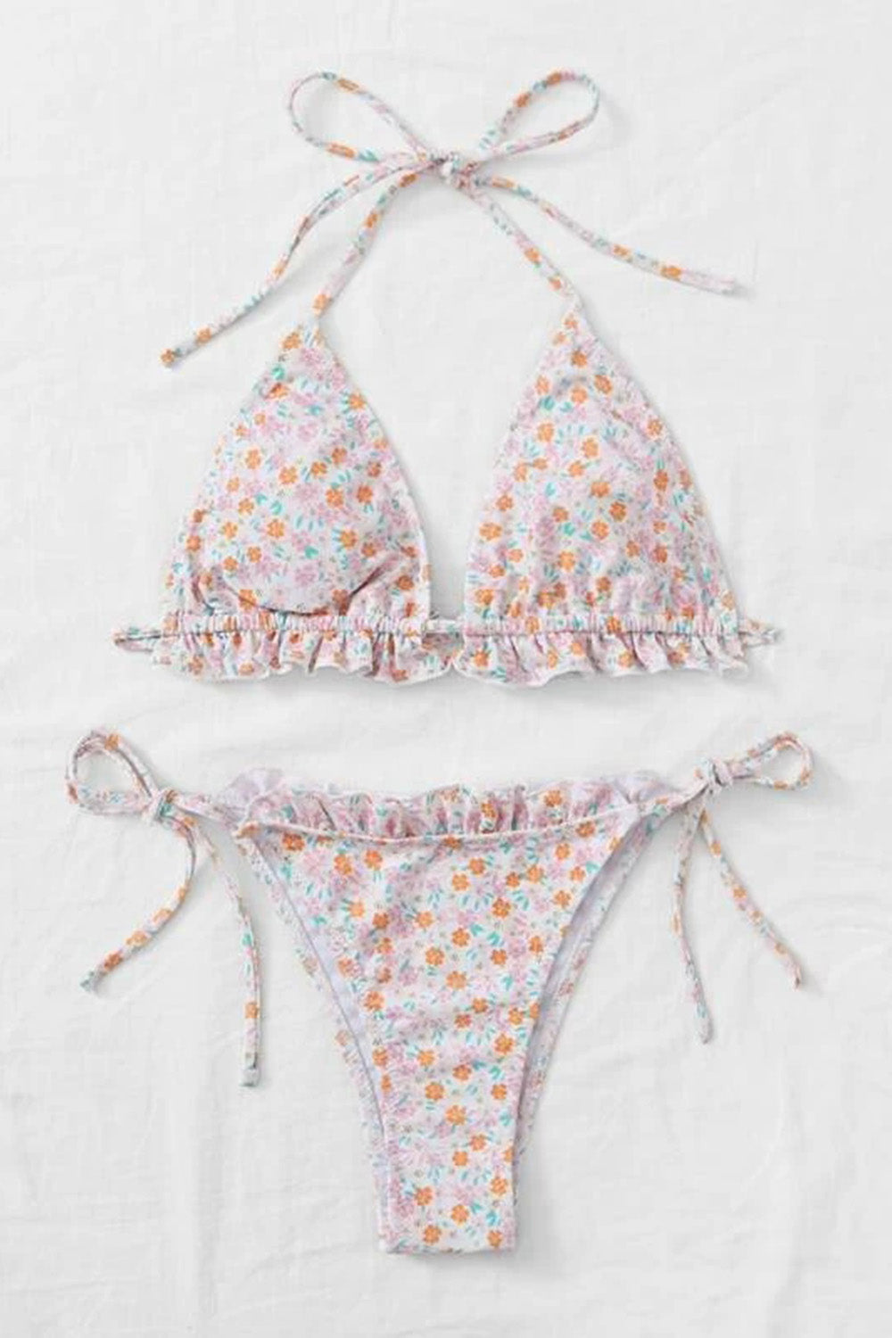 Levoire | Bikini de bain à liens triangulaires floraux