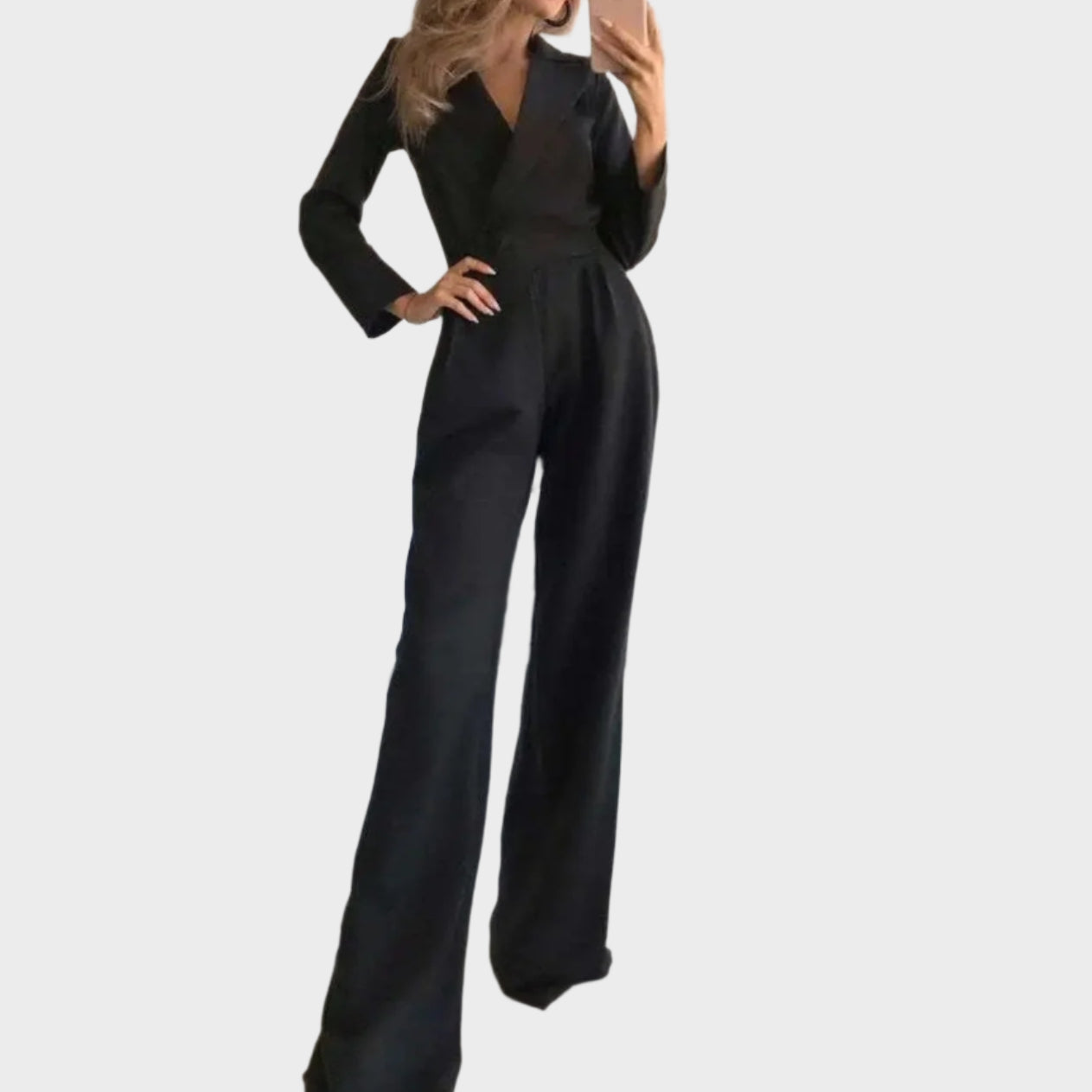 Levoire | Combinaison Élégante À Encolure En V Noir