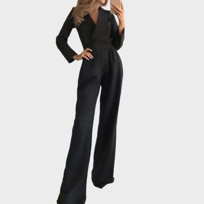Levoire | Combinaison Élégante À Encolure En V Noir