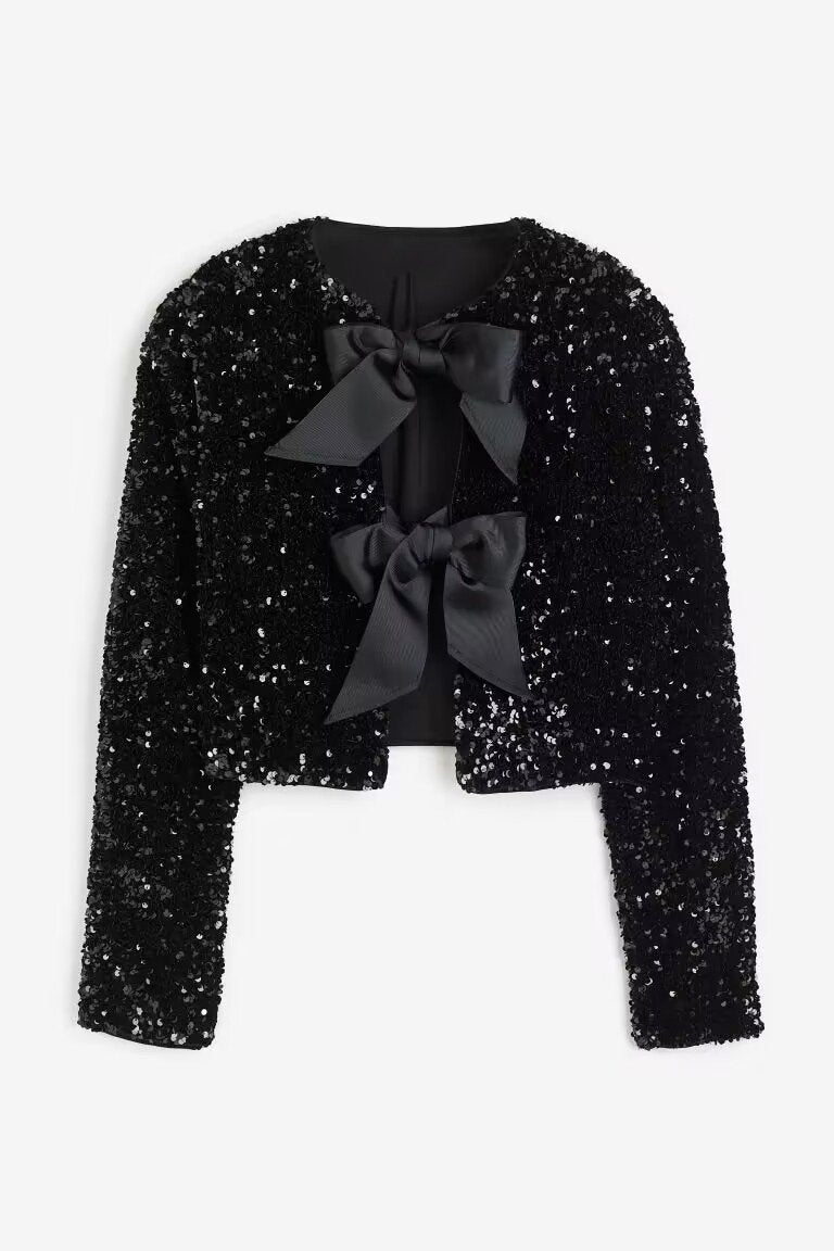 Levoire | Manches Longues Bande Devant Paillettes Chemisier Femme Chemisier