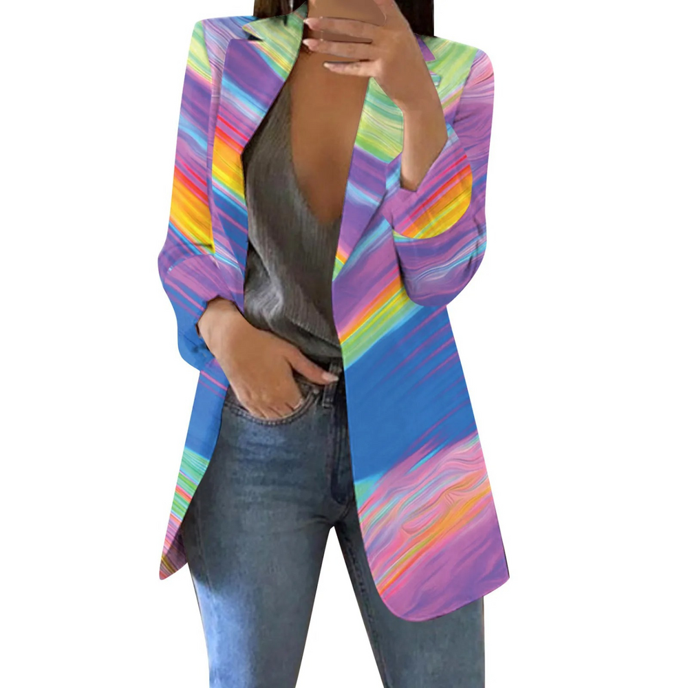 Levoire | Blazer Femme Style Aquarelle Patch Lilas