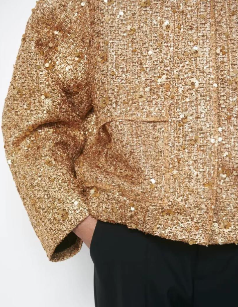 Levoire | Veste Pour Femmes Avec Des Grandes Tailles En Paillettes Dorées