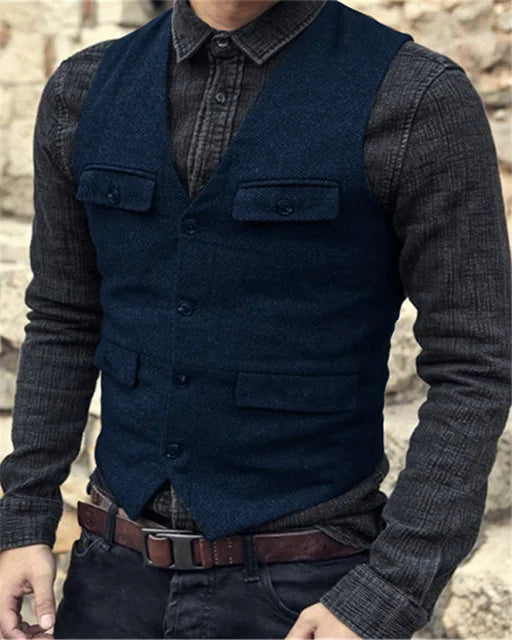 Levoire | Col Montant Sans Manches Coupe Ajustée Gilet De Costume Gris d'avoine