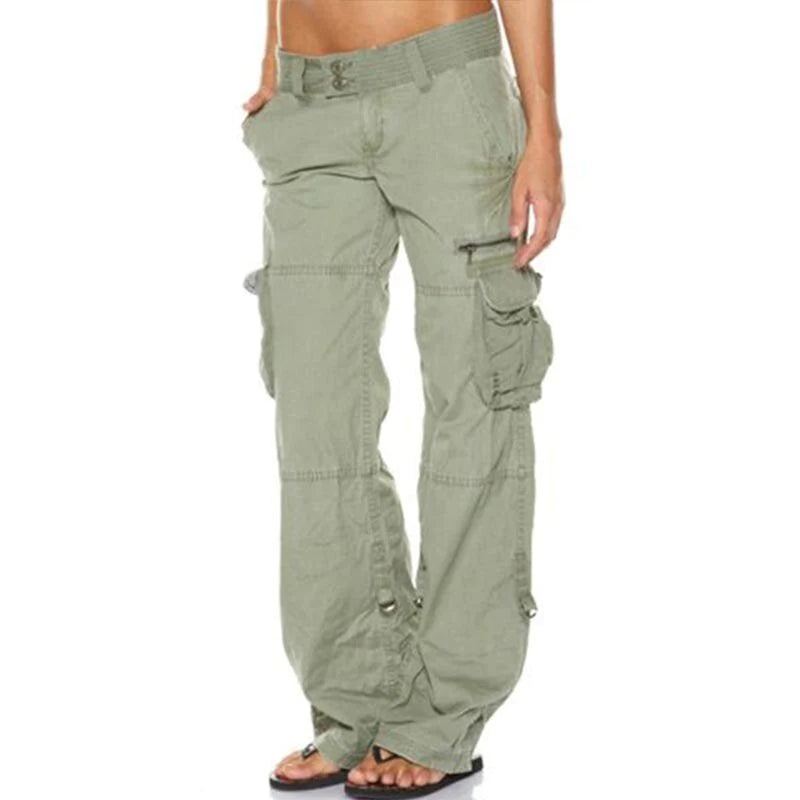 Levoire | Pantalon Cargo Pour Femmes Avec De Nombreuses Poches Vert