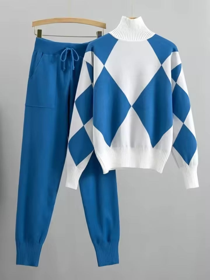 Levoire | Pulls Élégants Avec Design Géométrique Bleu