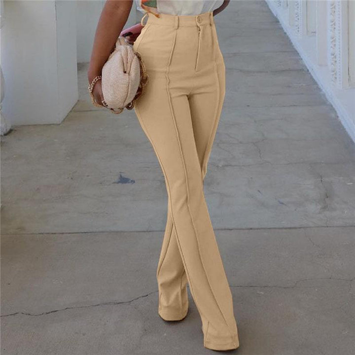 Levoire | pantalon large taille haute, unicolore