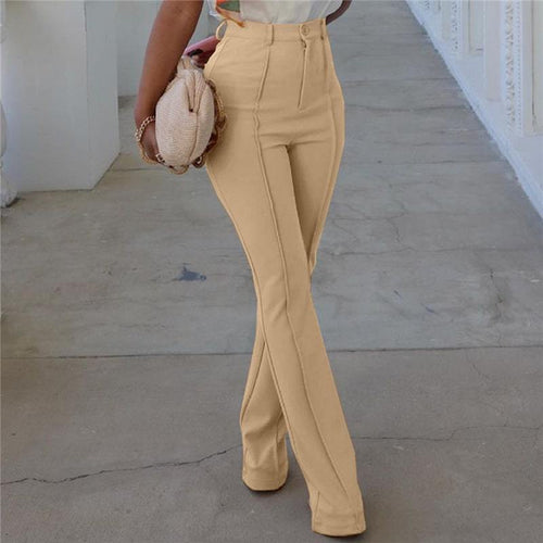 Levoire | pantalon large taille haute, unicolore