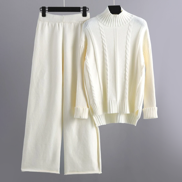 Levoire | Ensemble Pull Pantalon Tricot Femme Blanc