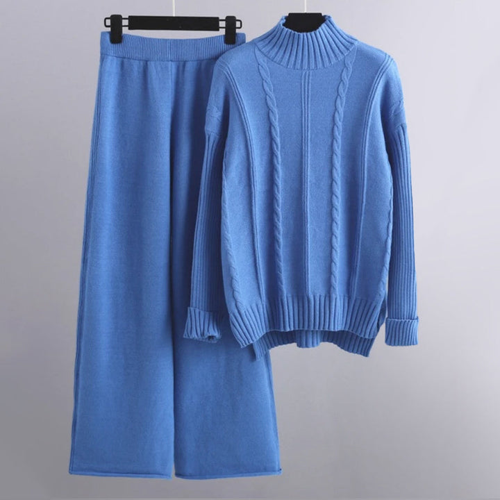 Levoire | Ensemble Pull Pantalon Tricot Femme Bleu