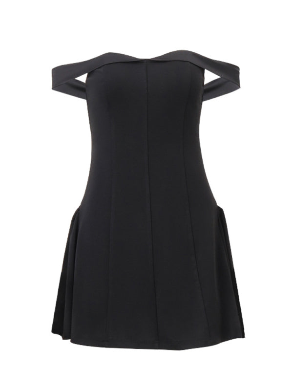 Levoire | Robe noire elégante a-ligne