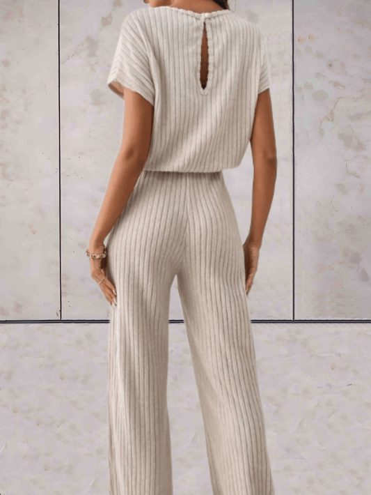 Levoire | Combinaison Unie À Manches Courtes Et Design Côtelé