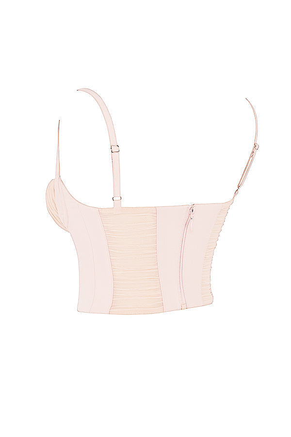 Levoire | Corset Pêche Rassemblé Avec Des Détails Romantiques