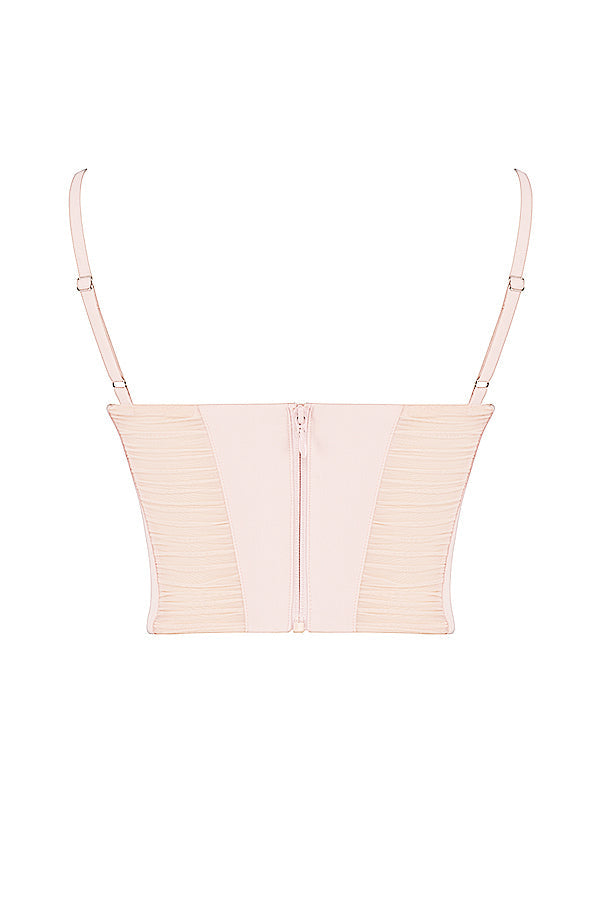 Levoire | Corset Pêche Rassemblé Avec Des Détails Romantiques