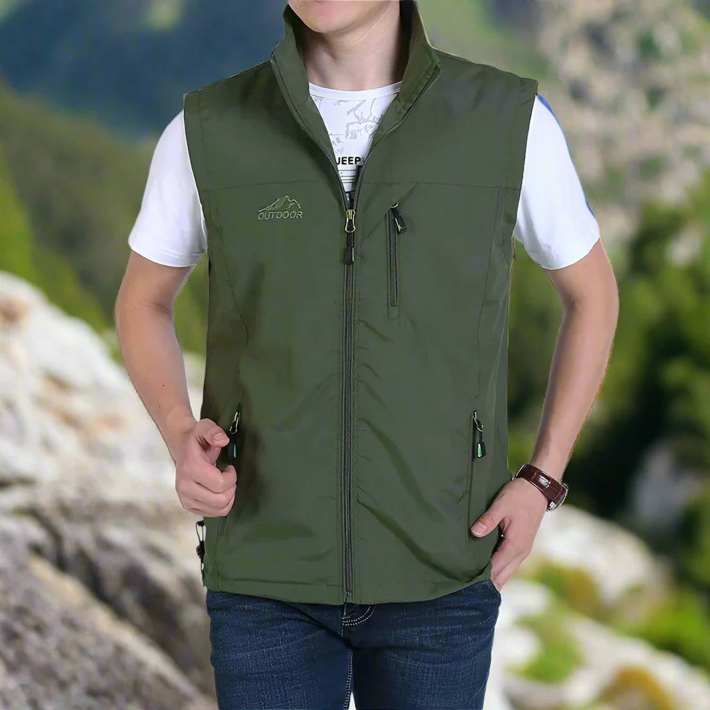 Levoire | Veste Multifonction Légère Avec Poches Pour Hommes Pour Une Utilisation En Extérieur Vert olive