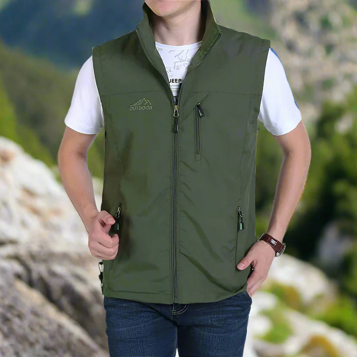 Levoire | Veste Multifonction Légère Avec Poches Pour Hommes Pour Une Utilisation En Extérieur Vert olive