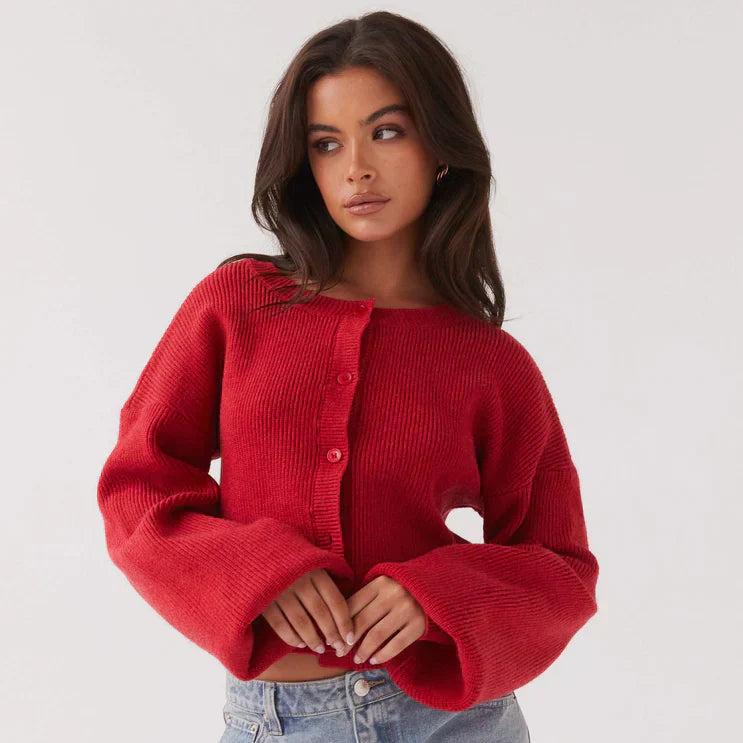 Levoire | Pull À Col Rond À Manches Longues En Tricot Avec Boutons