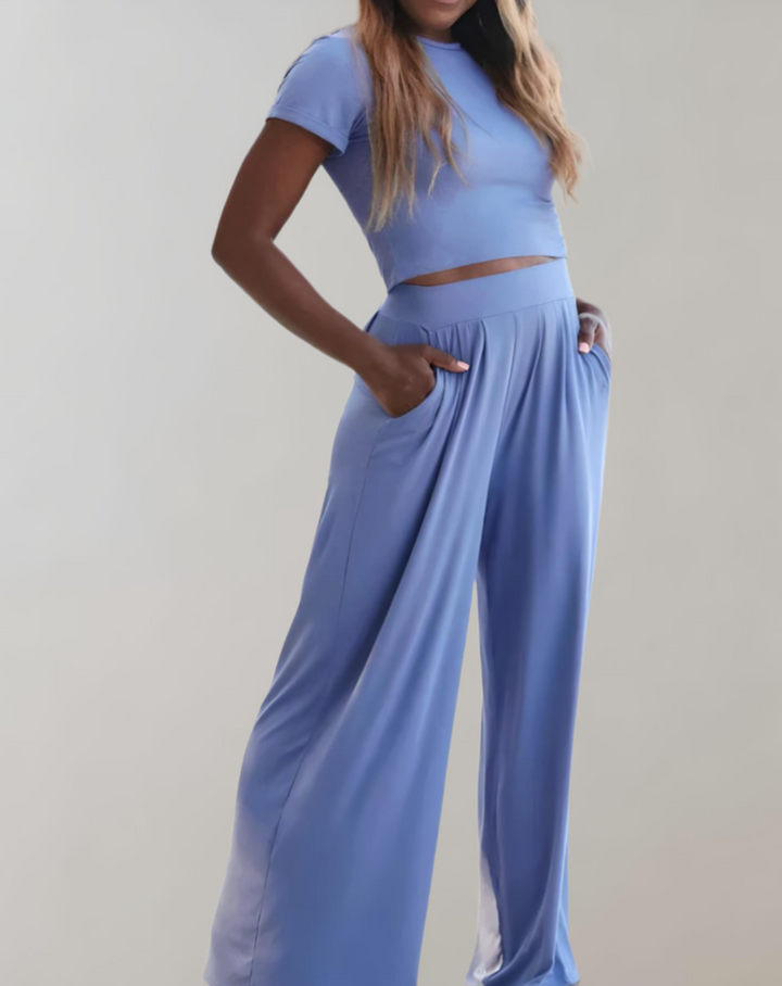 Levoire | Ensemble Co-Ord En Deux Pièces Veste À Manches Longues Et Mini Jupe Bleu