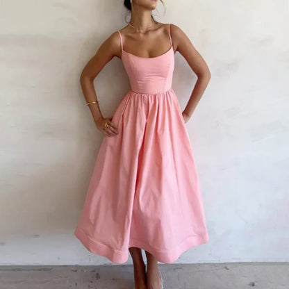 Levoire | Robe midi d'été élégante Rose