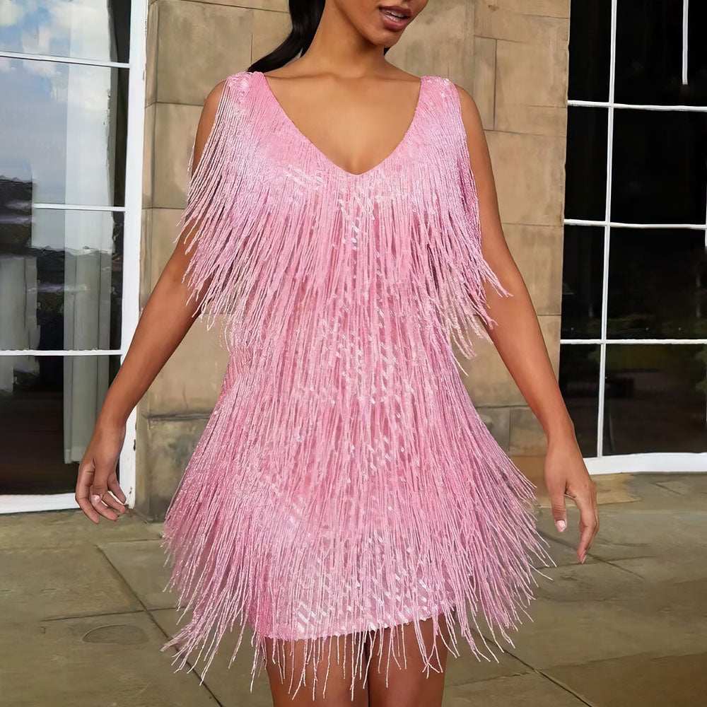 Levoire | Robe en V enchâssante pour femmes Rose