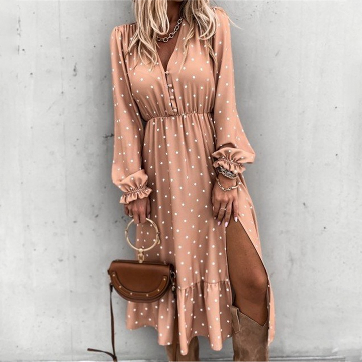 Levoire | Robe Midi Fleurie Avec Fente Latérale Pour Femmes Rosa Version
