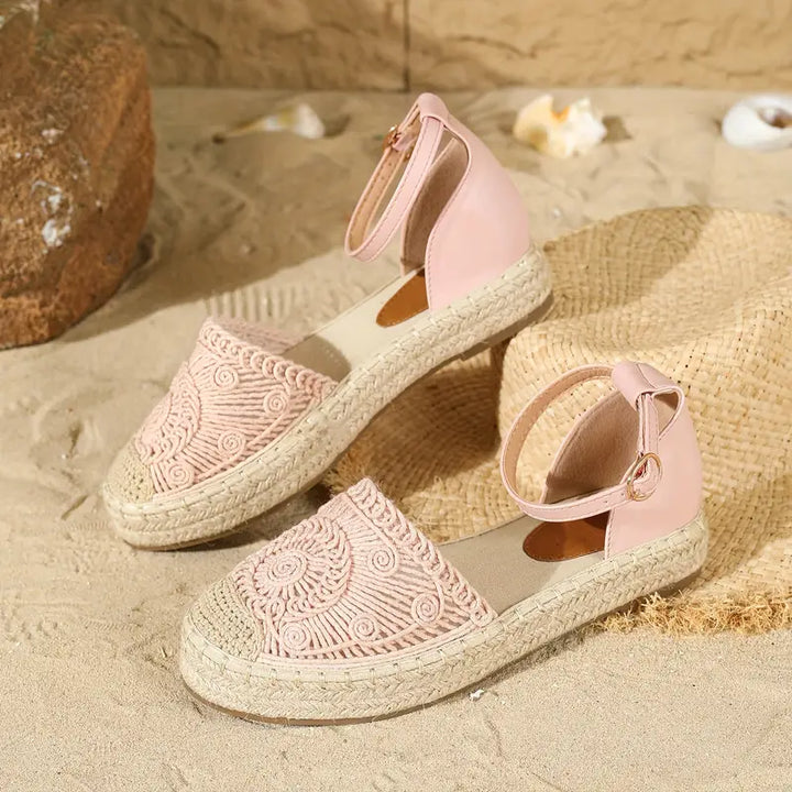 Levoire | Sandales Plates Confortables Avec Lanières Et Boucles Rosa