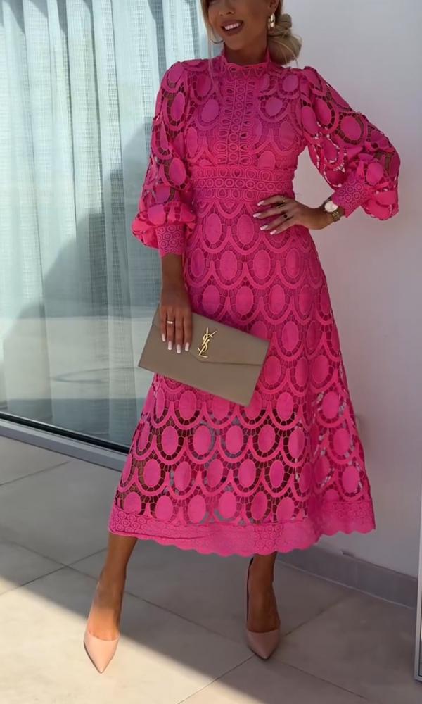 Levoire | Elégante décontractée robe Fuchsia