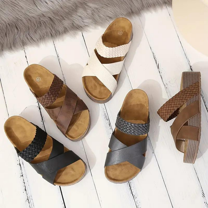 Levoire | Slip On Bande Croisée Chaussures D'Été Sandales Pour Femmes