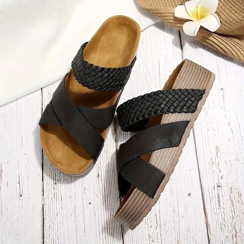 Levoire | Slip On Bande Croisée Chaussures D'Été Sandales Pour Femmes