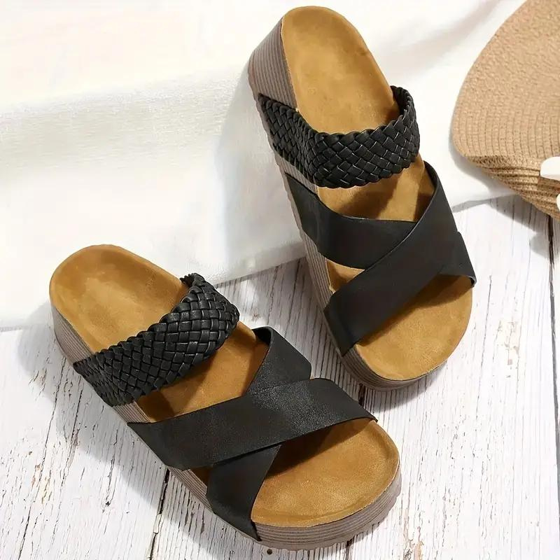 Levoire | Slip On Bande Croisée Chaussures D'Été Sandales Pour Femmes