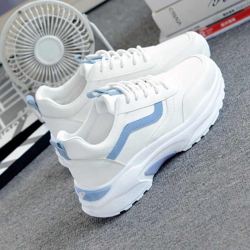 Levoire | Baskets À Lacets En Mesh Baskets Blanches Chaussures Pour Femmes Bleu