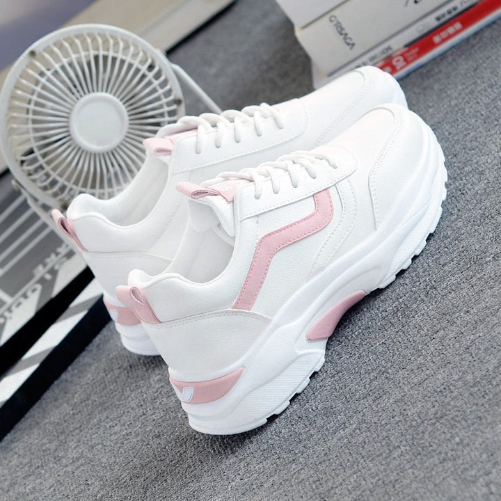 Levoire | Baskets À Lacets En Mesh Baskets Blanches Chaussures Pour Femmes Rosa