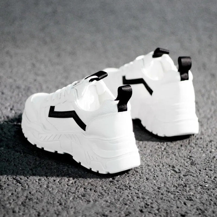 Levoire | Baskets À Lacets En Mesh Baskets Blanches Chaussures Pour Femmes Noir